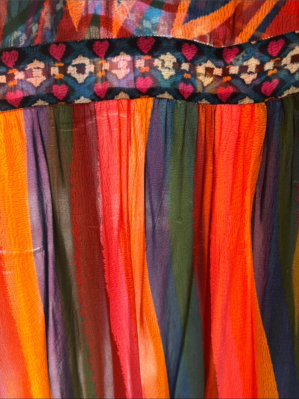 Farm Rio Bright Red & Multicolor Bohemian V-Neck Maxi Dress - Picture 12 of 15